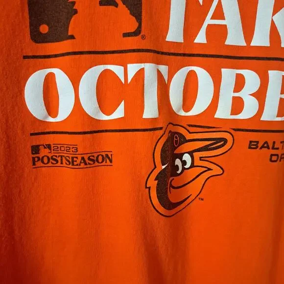 Fanatics Orange MLB Baltimore Orioles 23 Postseason Take October T-Shirt Wms 3X - Picture 3 of 4